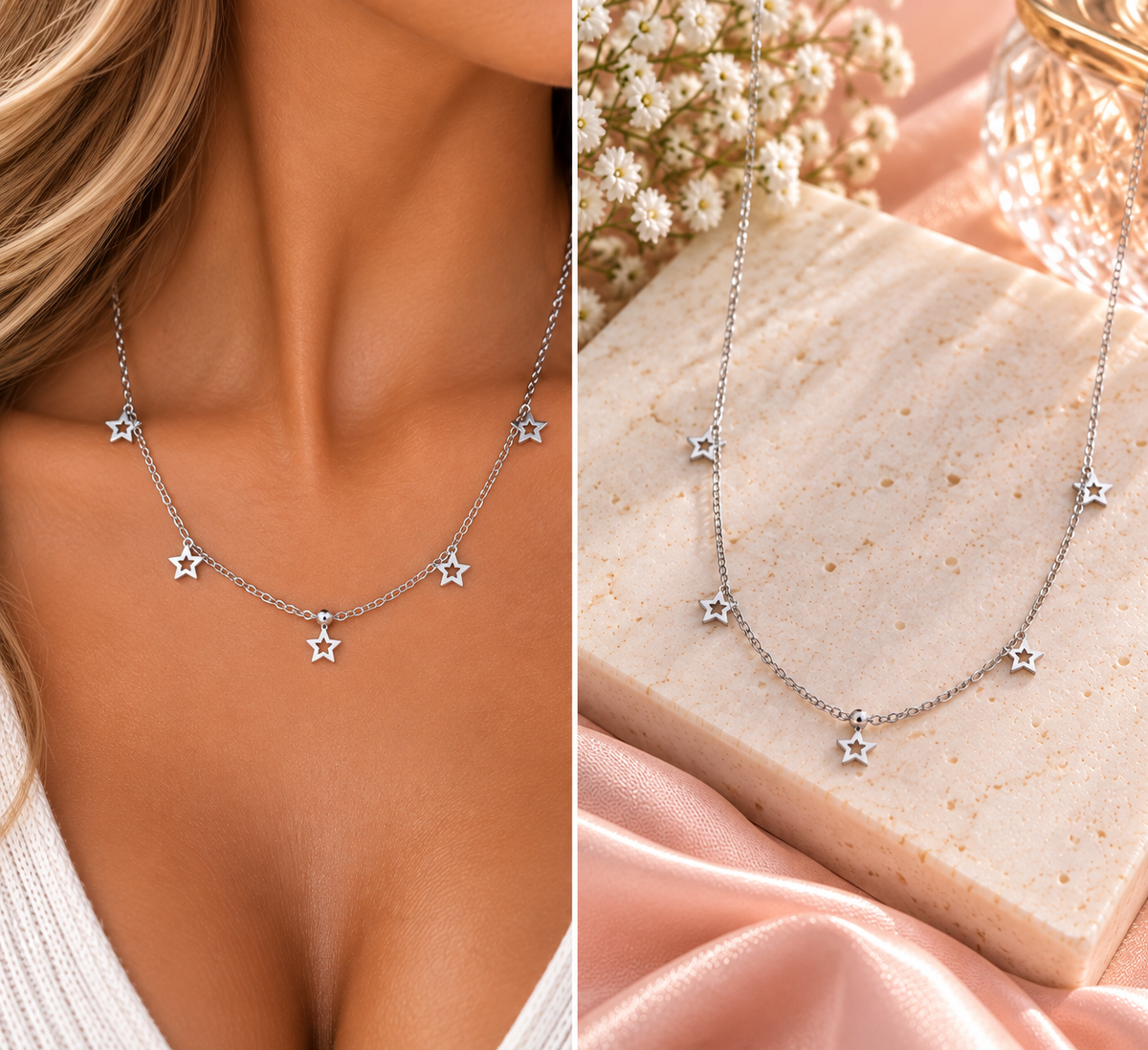 The Nova Star Choker-Silver