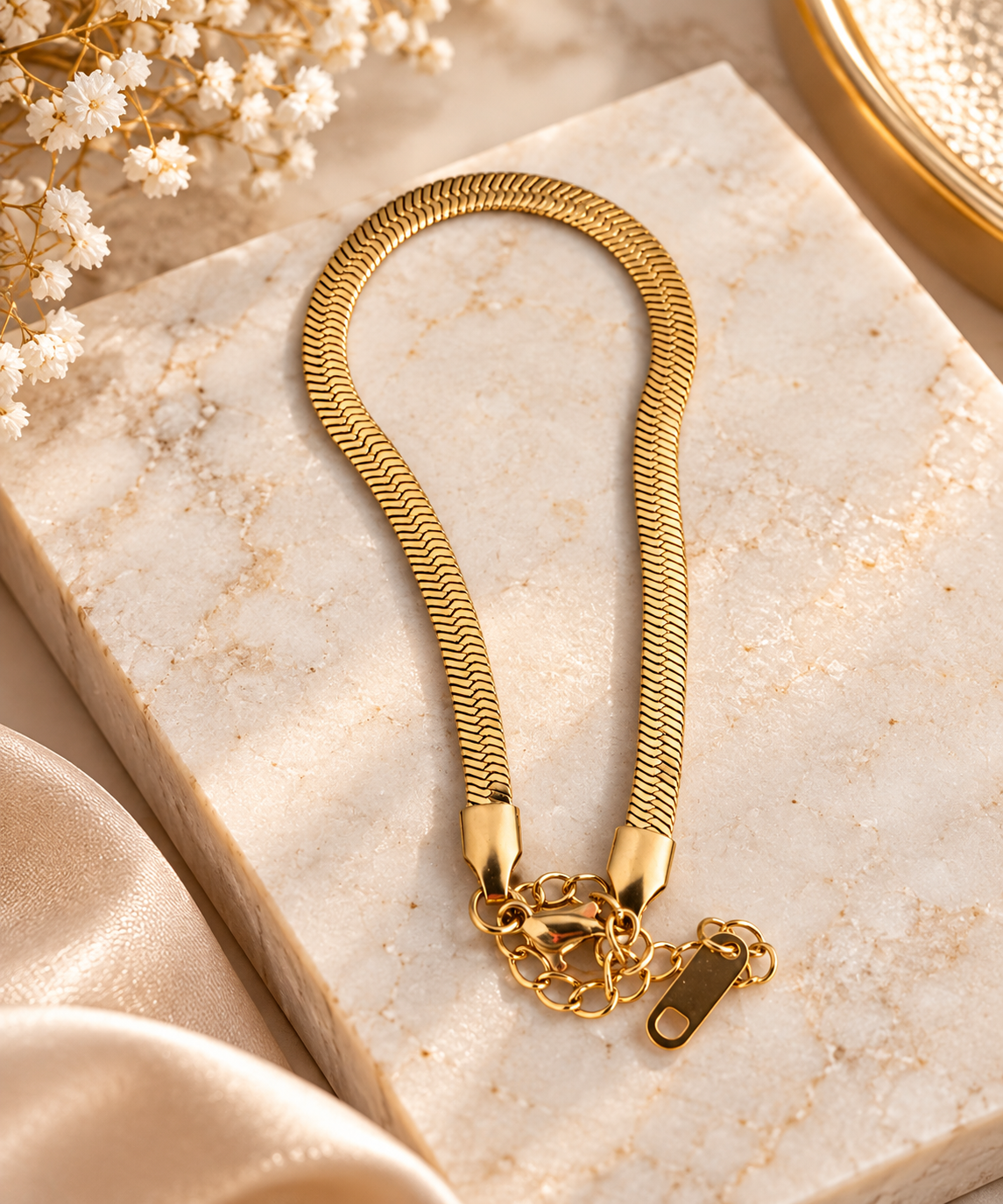 The Sienna Snake Chain Bracelet-Gold