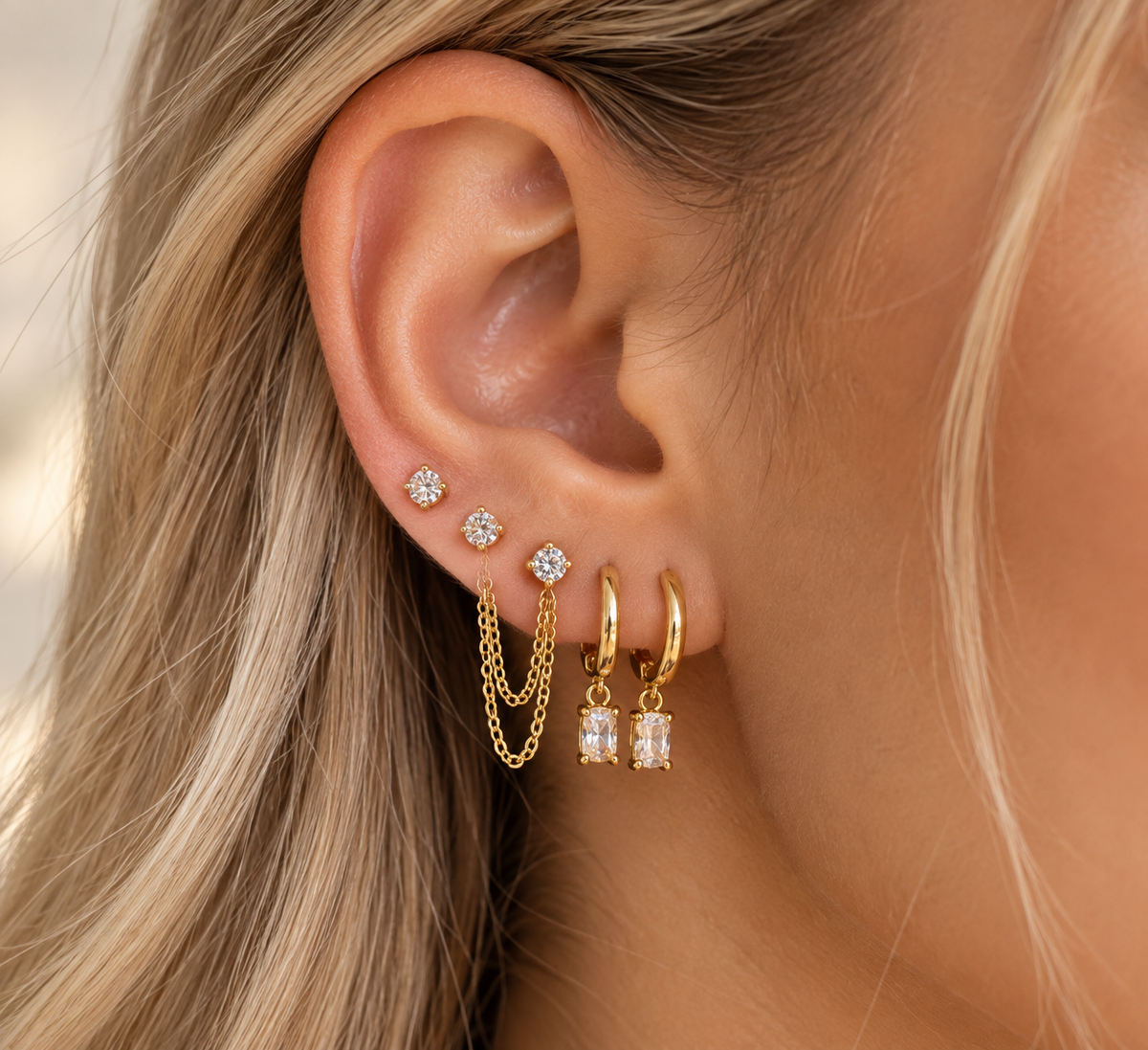 The Thomasina Celeste Ear Stack-Gold