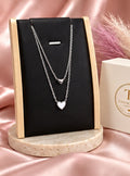 Seraphina Double Heart Necklace-Silver