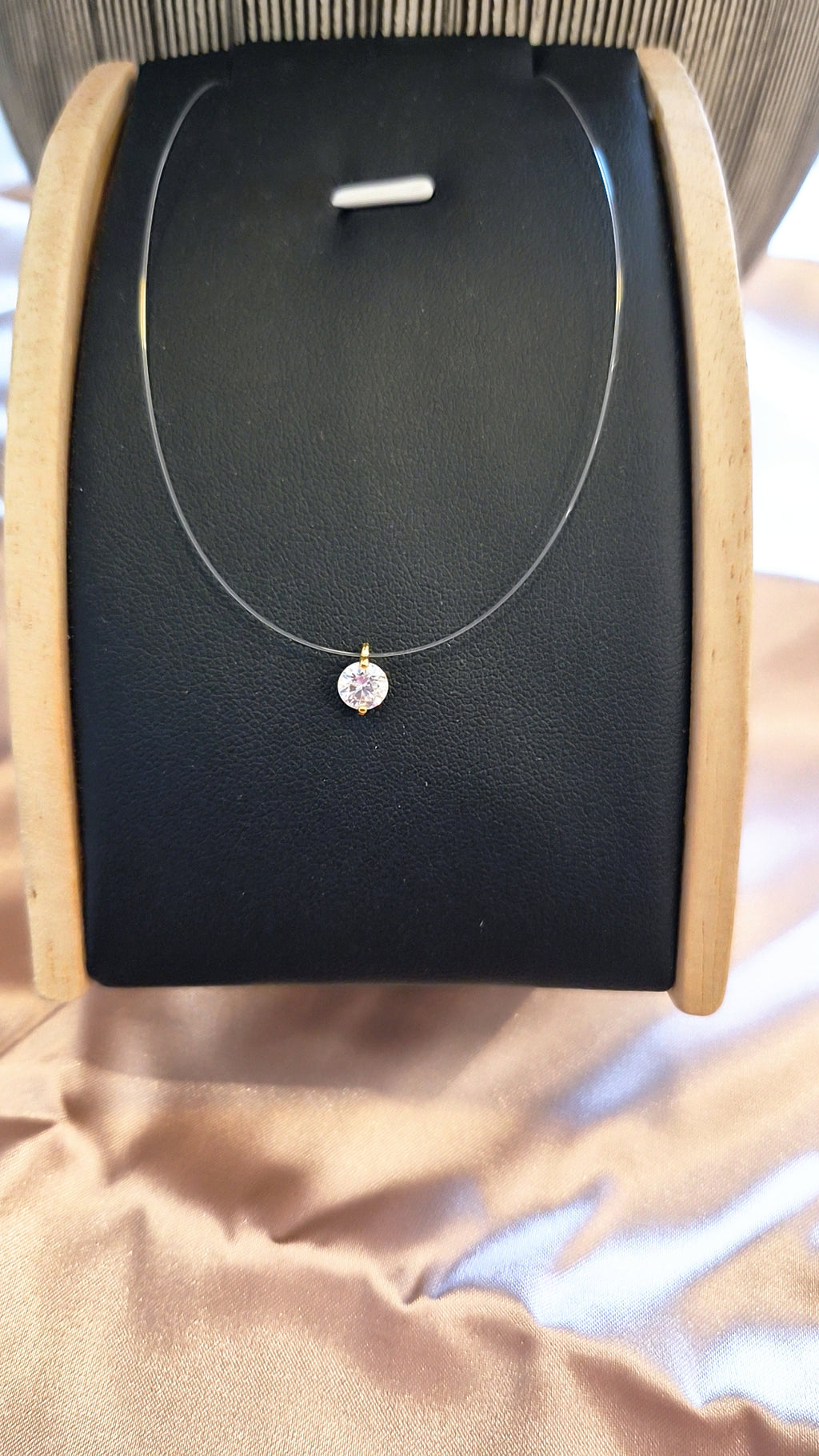 The Elodie Floating Moissanite Necklace- Gold