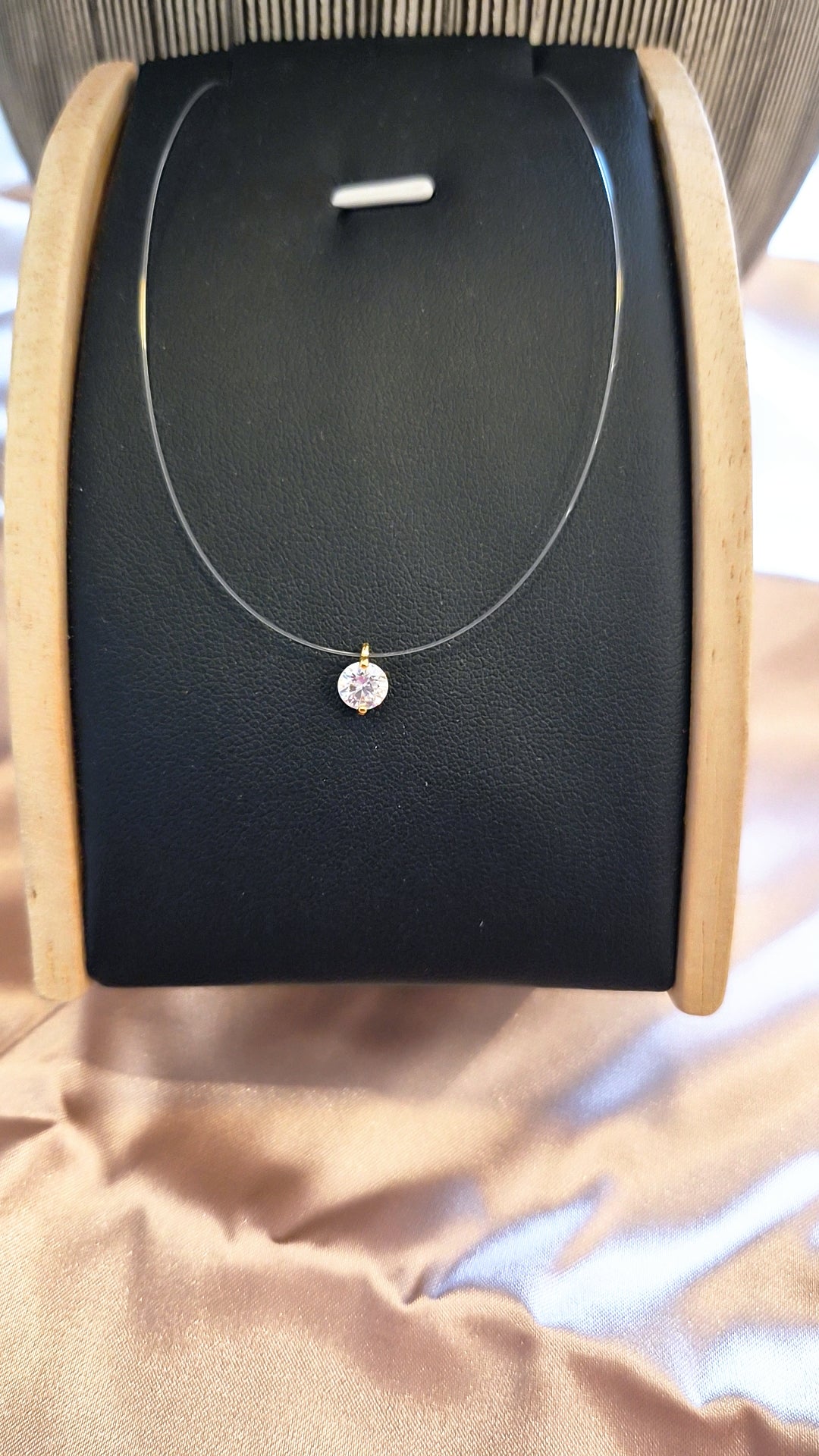 The Elodie Floating Moissanite Necklace- Gold