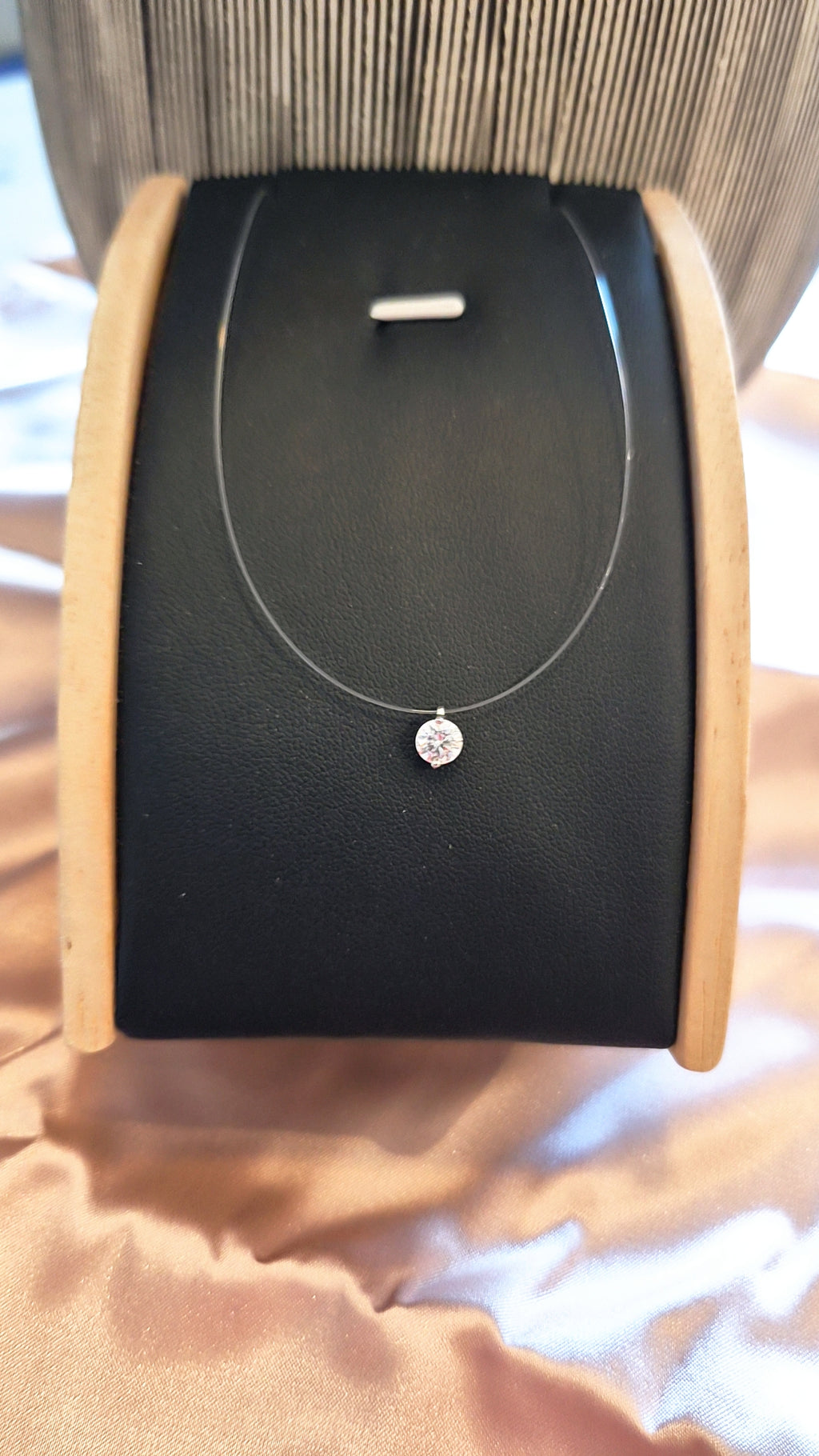 The Elodie Floating Mossanite Necklace- Silver