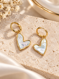 Amelie Pearl Heart Hoops