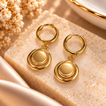 Luna Disc Huggie Earrings