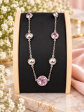 The Thomasina Aura Silver Necklace Blush-Pink